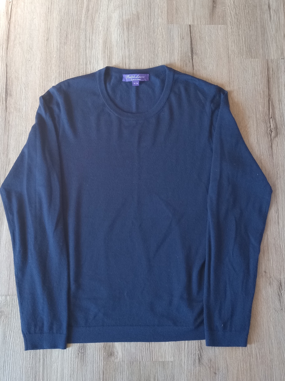Ralph Lauren Purple Label Women's Navy Cashmere Crewneck Sweater Size XL